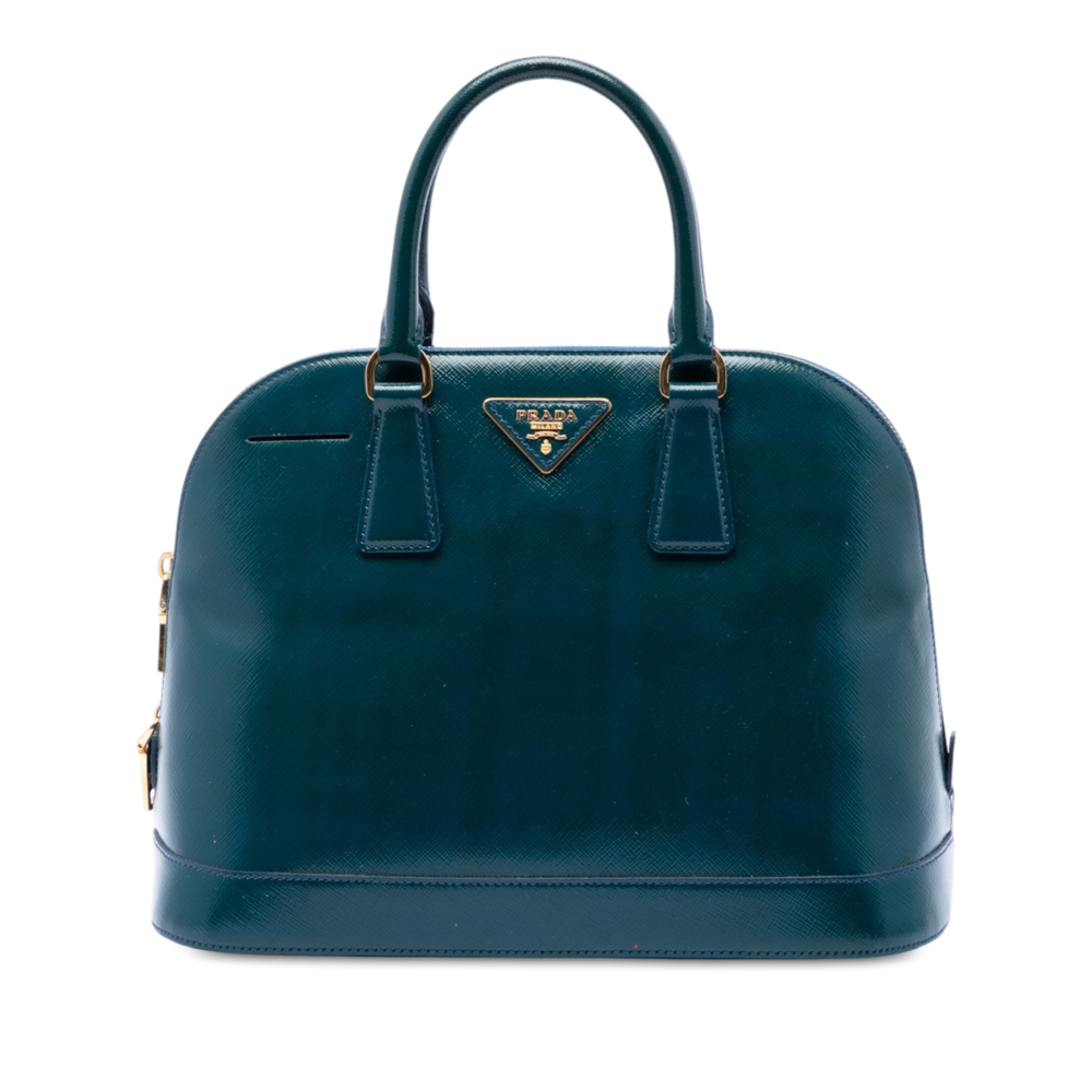 Pre-Loved Prada Medium Saffiano Vernice Promenade Satchel